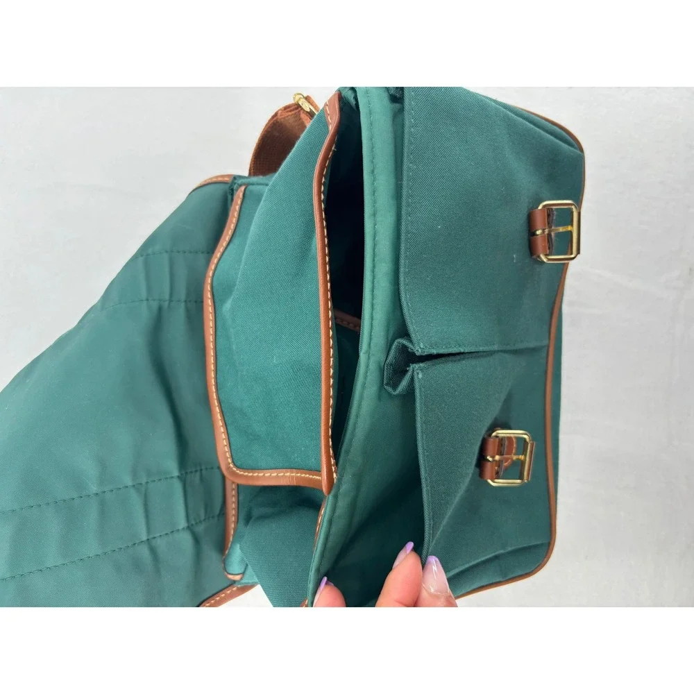 Polo Ralph Lauren Messenger Bag Unisex‎ Medium Green Canvas Crossbody Preppy
